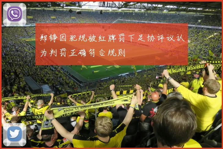 郑铮因犯规被红牌罚下足协评议认为判罚正确符合规则
